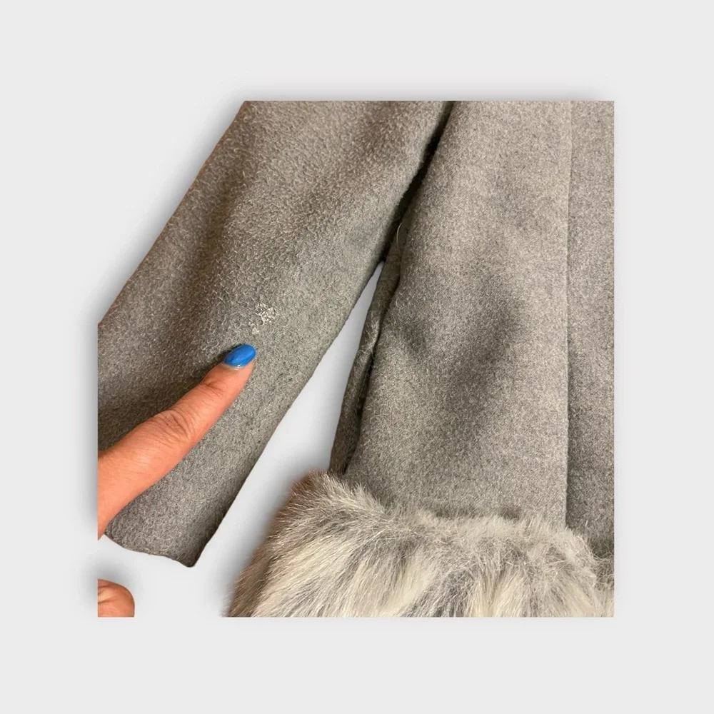 Janie and Jack Bottom Faux Fur Gray Coat
